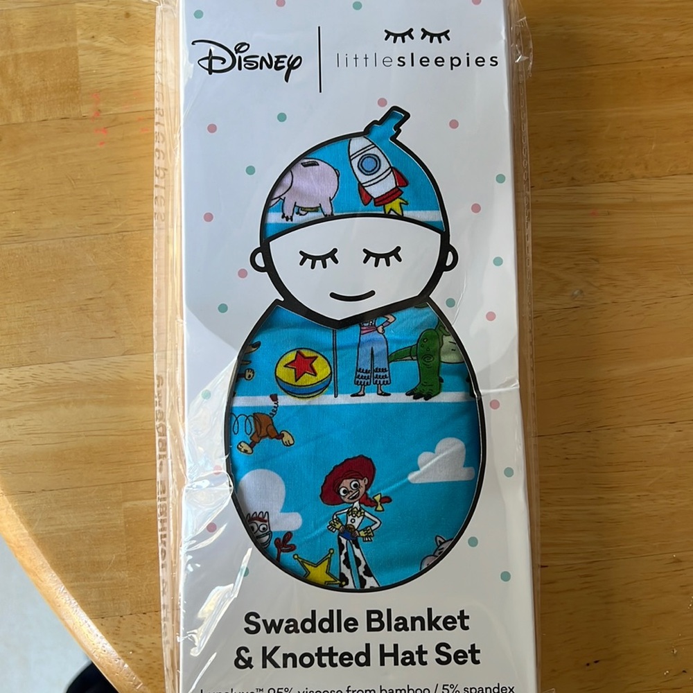 Little Sleepies Toy Story Swaddle Blanket & Hat